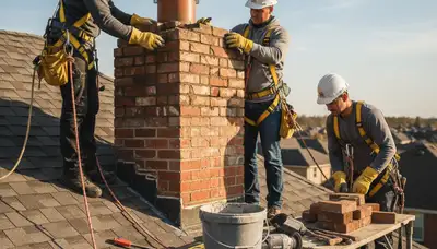 Indianapolis, IN chimney repair by FX Remodeling & Exteriors fixing masonry cracks and leaks