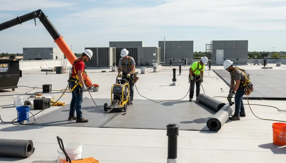 Commercial roofing service for Indianapolis, IN business properties by FX Remodeling & Exteriors