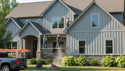 Siding repair service in Indianapolis, IN for damaged exterior siding on a home