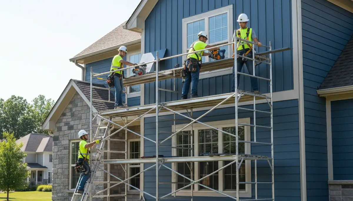 Siding repair service in Indianapolis, IN for damaged exterior siding on a home