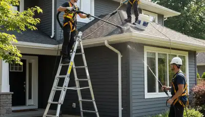 Indianapolis, IN gutter cleaning service by FX Remodeling & Exteriors for home water drainage protection