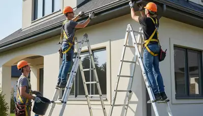 Indianapolis, IN gutter repair on a home exterior by FX Remodeling & Exteriors