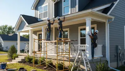 Siding repair service in Indianapolis, IN for damaged exterior siding on a home