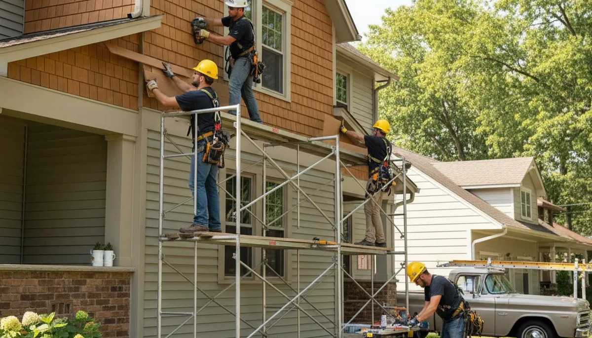 Siding repair service in Indianapolis, IN for damaged exterior siding on a home