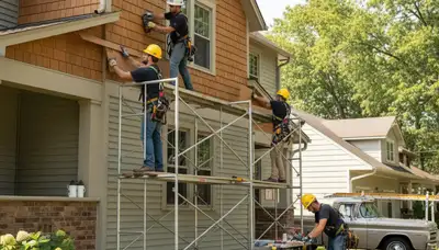 Siding repair service in Indianapolis, IN for damaged exterior siding on a home