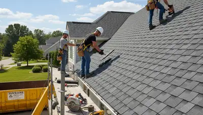 Indianapolis siding repair crew installing durable exterior siding on a local home