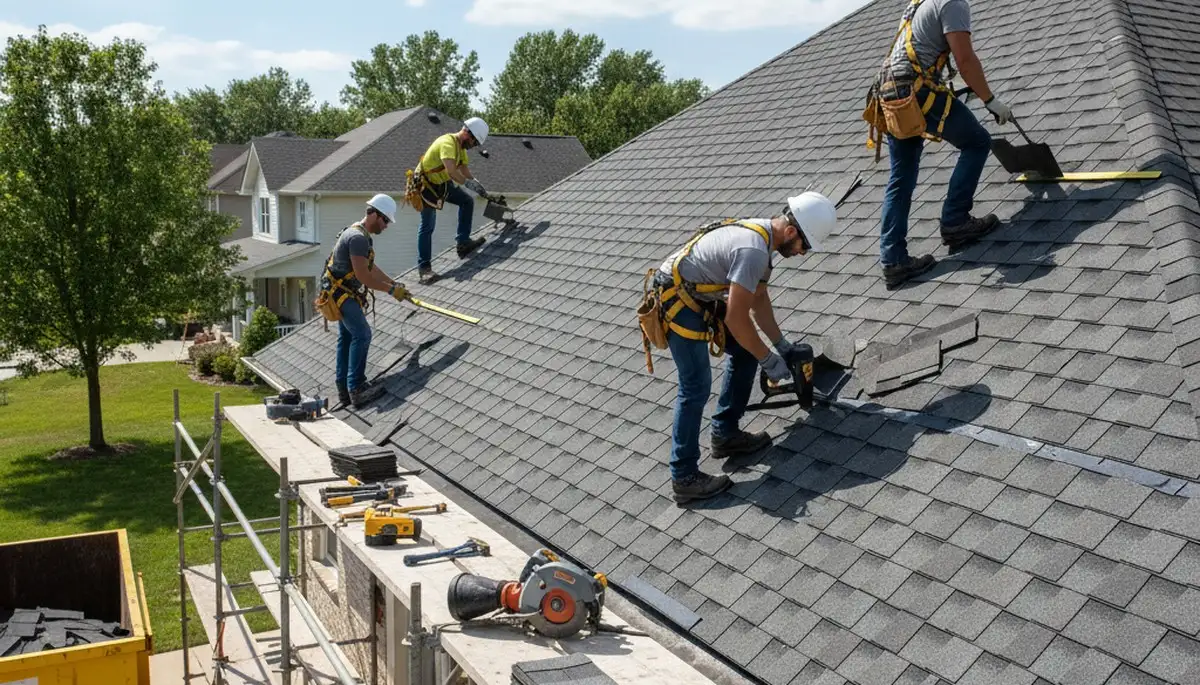 Indianapolis siding repair experts inspecting and replacing damaged exterior siding on a home
