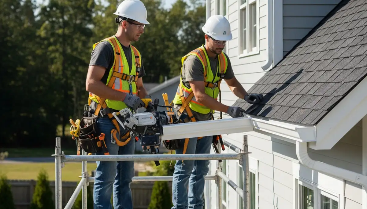 Seamless gutter installation in Indianapolis, IN for home water protection and weather damage prevention