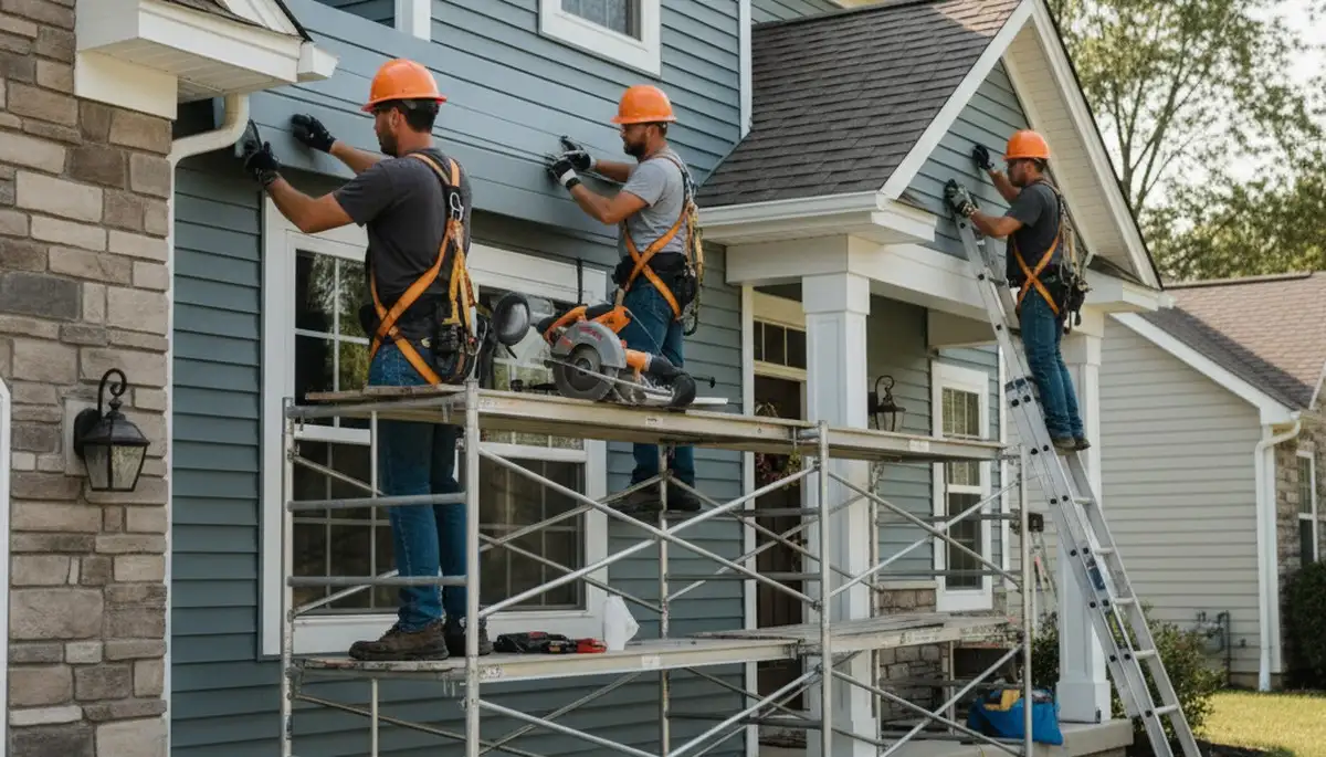 Siding repair service in Indianapolis, IN for damaged exterior siding on a home